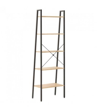 vidaXL 5-Tier Standing Shelf Light Brown and Black 56x35x174 cm