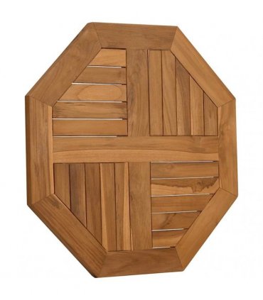 vidaXL Table Top 60x60x2.5 cm Octagonal Solid Wood Teak