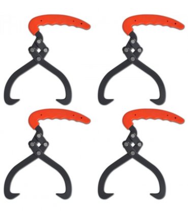 4 pcs Log Tongs with PVC Handle