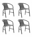 vidaXL Garden Chair | Set of 4 | Black | Plastic rattan, steel | Standard