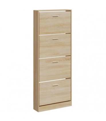 vidaXL Shoe Cabinet Oak 59x17x150 cm Engineered Wood
