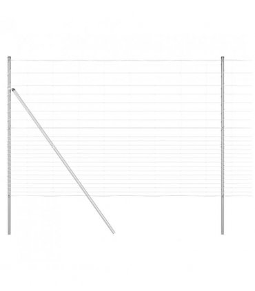 vidaXL Ground Fix Welded Wire Fence 25 x 1.6 m Galvanised Steel Silver