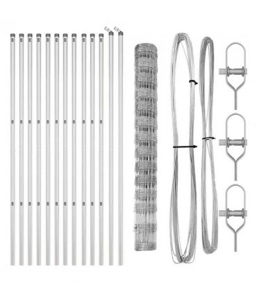 vidaXL Ground Fix Welded Wire Fence 25 x 1.4 m Galvanised Steel Silver