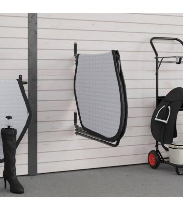vidaXL Saddle Pad Rack 3 Arms Black Iron