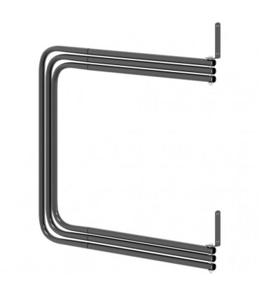 vidaXL Saddle Pad Rack 3 Arms Black Iron