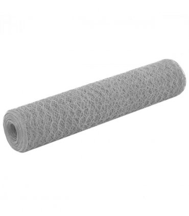 vidaXL Chicken Wire Fence Steel with PVC Coating 25x0.75 m Grey