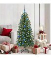vidaXL Christmas Bauble Set with 150 LEDs 61 pcs Blue Plastic