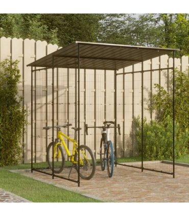 vidaXL Bicycle Shed 190x190x222 cm Steel Black