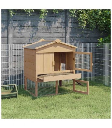 vidaXL Chicken Coop Brown 75 x 60 x 89 cm Solid Pine Wood