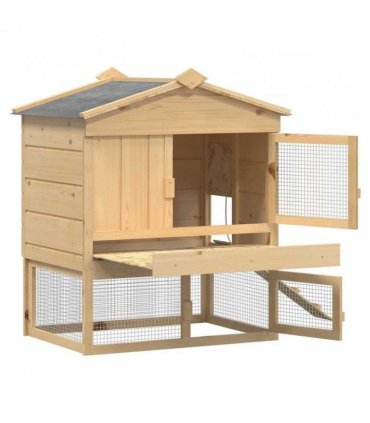 vidaXL Chicken Coop Brown 75 x 60 x 89 cm Solid Pine Wood