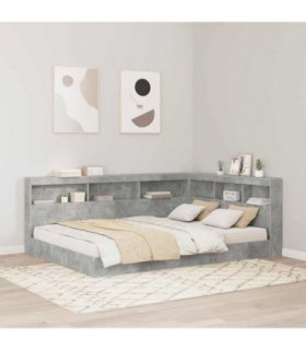 vidaXL Storage Headboard Concrete Grey 150 cm Engineered Wood