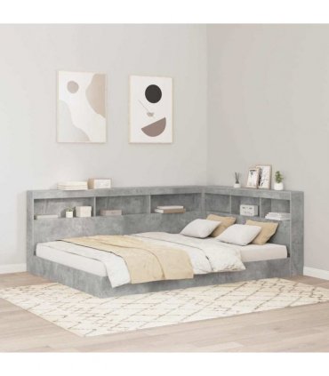 vidaXL Storage Headboard Concrete Grey 150 cm Engineered Wood