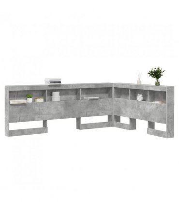 vidaXL Storage Headboard Concrete Grey 150 cm Engineered Wood