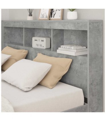 vidaXL Storage Headboard Concrete Grey 150 cm Engineered Wood