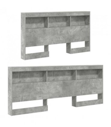 vidaXL Storage Headboard Concrete Grey 150 cm Engineered Wood