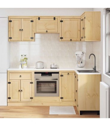 vidaXL Cabinet with Shelf SKI 8 pcs Honey Brown Solid Pine Wood