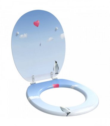 vidaXL Soft-Close Toilet Seat Blue 44 x 38 cm MDF board