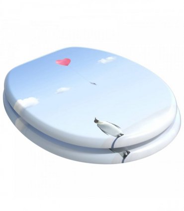 vidaXL Soft-Close Toilet Seat Blue 44 x 38 cm MDF board