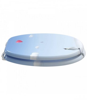 vidaXL Soft-Close Toilet Seat Blue 44 x 38 cm MDF board