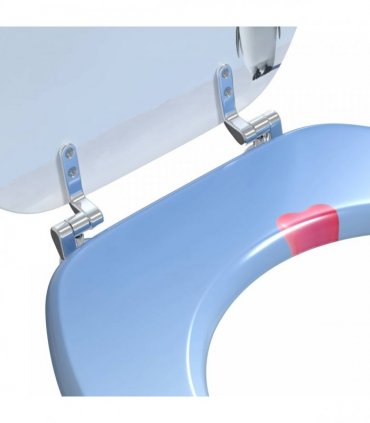 vidaXL Soft-Close Toilet Seat Blue 44 x 38 cm MDF board