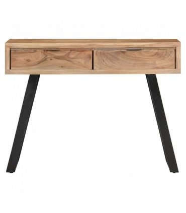 vidaXL Console Table 100x35x76 cm Solid Acacia Wood with Live Edges
