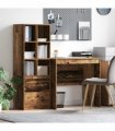 vidaXL Desk with Drawer with Shelf with Storage 2 pcs Old Wood