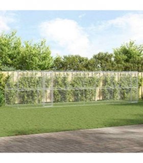 vidaXL Dog Kennel 4 pcs Silver 8 x 2 x 2 m Galvanised steel
