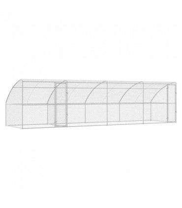 vidaXL Dog Kennel 4 pcs Silver 8 x 2 x 2 m Galvanised steel