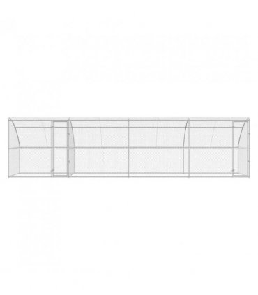 vidaXL Dog Kennel 4 pcs Silver 8 x 2 x 2 m Galvanised steel