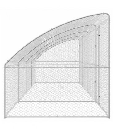 vidaXL Dog Kennel 4 pcs Silver 8 x 2 x 2 m Galvanised steel