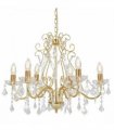 vidaXL Chandelier | Golden, transparent | Metal, Acrylic | Medium