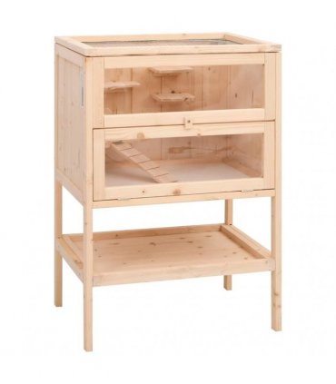 vidaXL Hamster Cage 55x40x80 cm Solid Wood Fir