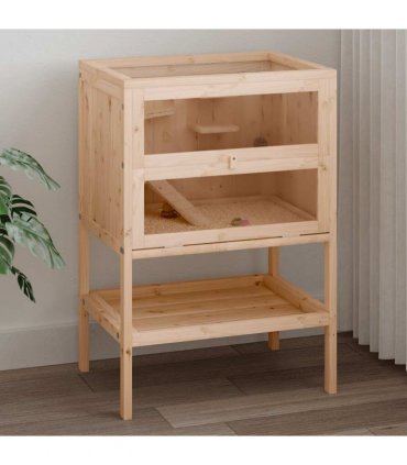 vidaXL Hamster Cage 55x40x80 cm Solid Wood Fir