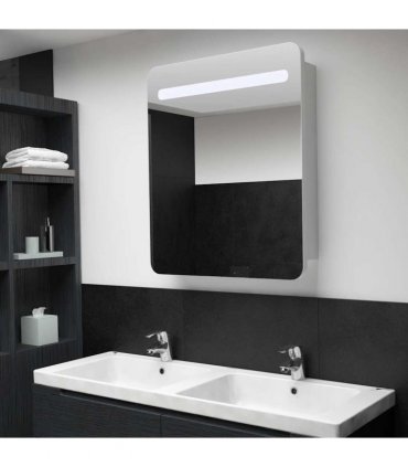vidaXL LED Bathroom Mirror Cabinet 68x9x80 cm