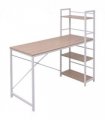 vidaXL Desk with 4-Tier Bookcase Oak