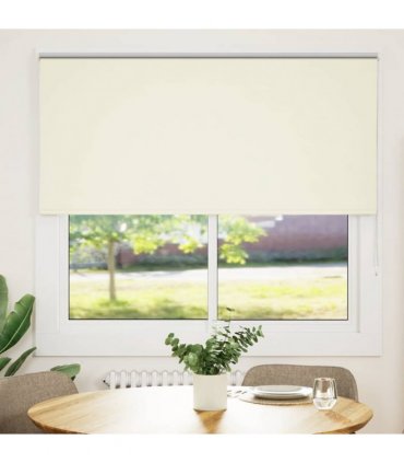 vidaXL Roller Blind Blackout Off White 150x150 cm Fabric Width 146.6 cm Polyester
