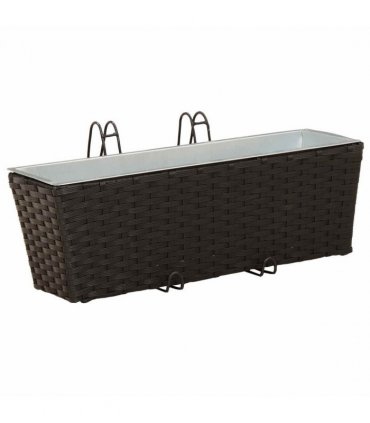vidaXL Railing 2 pcs Black 50 x 17 x 17 cm Metal
