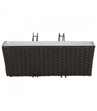 vidaXL Railing 2 pcs Black 50 x 17 x 17 cm Metal