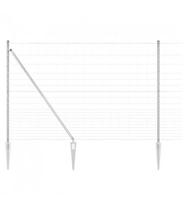 vidaXL Welded Wire Fence with Spikes 25 x 1.6 m Galvanised Steel Mesh