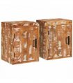 vidaXL Bedside Table 2 pcs Brown 35 x 33 x 48 cm Solid Reclaim wood
