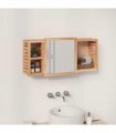 vidaXL Mirror Cabinet 80x17x34 cm Solid Wood Walnut