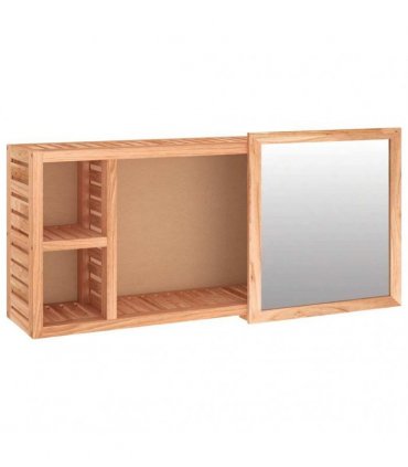 vidaXL Mirror Cabinet 80x17x34 cm Solid Wood Walnut