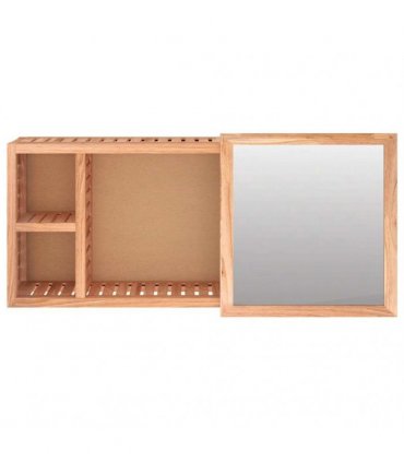 vidaXL Mirror Cabinet 80x17x34 cm Solid Wood Walnut
