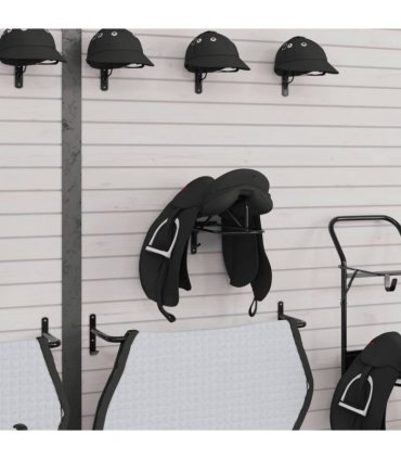 vidaXL Saddle Rack Wall Mounted Black Iron