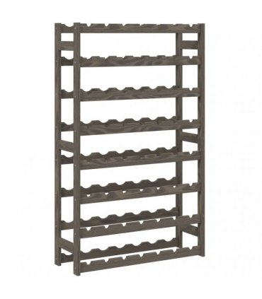 vidaXL Wine Rack for 56 Bottles Grey Solid Wood Pine