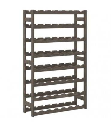 vidaXL Wine Rack for 56 Bottles Grey Solid Wood Pine