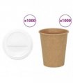vidaXL Paper Coffee Cups with Lids 1000 pcs 8oz 200ml