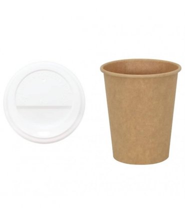 vidaXL Paper Coffee Cups with Lids 1000 pcs 8oz 200ml