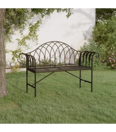 vidaXL Garden Bench | Black | Steel | Standard | Durable | Garden Bench