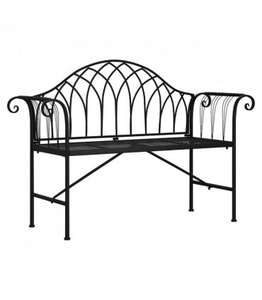 vidaXL Garden Bench | Black | Steel | Standard | Durable | Garden Bench